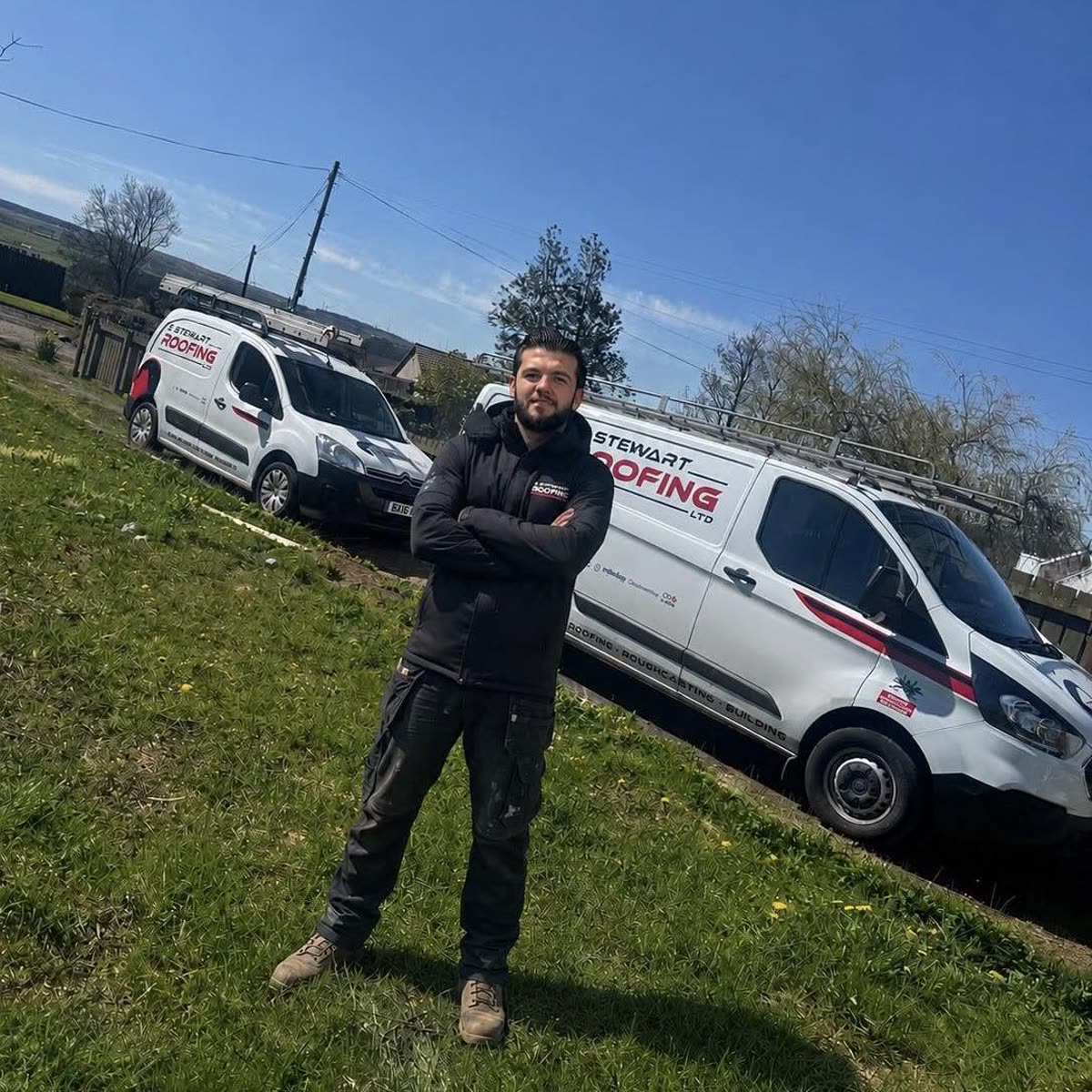 The E Stewart Roofing Ltd van